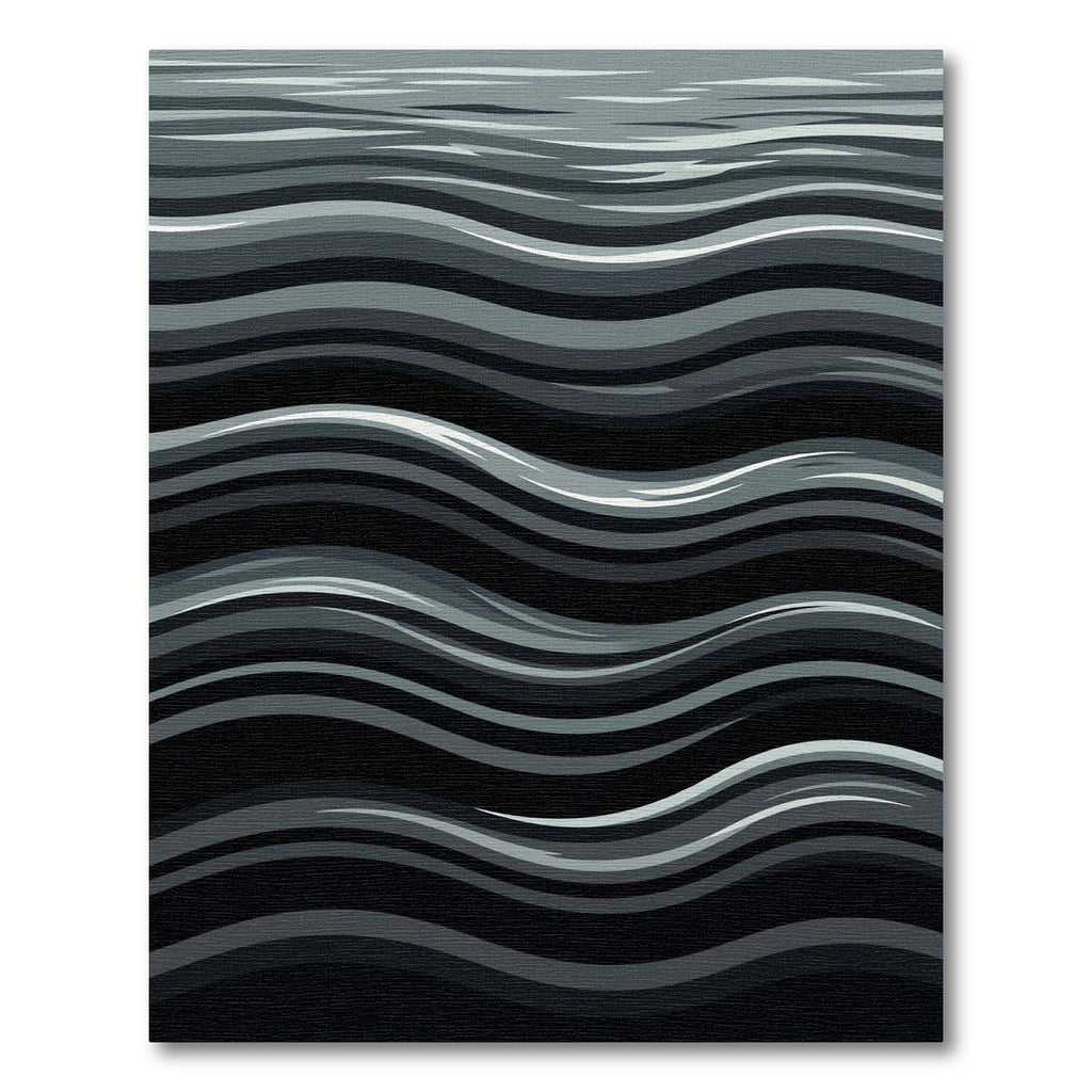 Monochromatic Abstract Wavy Line Rug