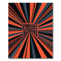 Modern Orange and Graphite Linear Tunnel Rug