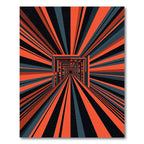 Modern Orange and Graphite Linear Tunnel Rug