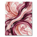 Blush and Burgundy Abstract Flowing Swirls Rug