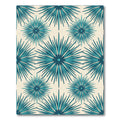 Teal Starburst Geometric Mid Century Rug
