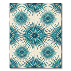 Teal Starburst Geometric Mid Century Rug