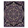 Elegant Amethyst Floral Damask Medallion Rug