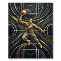 Golden Athlete Basketball Abstract Art Rug