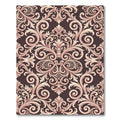 Ornate Rose Gold Scrollwork Baroque Rug