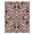 Ornate Rose Gold Scrollwork Baroque Rug