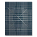 Deep Blue Geometric Grid Intersecting Lines Rug