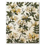 Golden Yellow Honeysuckle Botanical Vines Rug