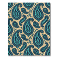 Teal and Navy Paisley Scroll Tapestry Rug