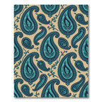Teal and Navy Paisley Scroll Tapestry Rug
