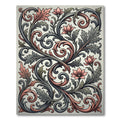 Coral Pink Opulent Floral Scroll Rug