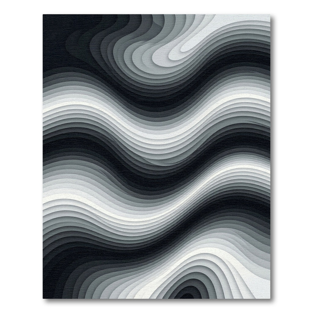 Monochrome Abstract Wavy Gradient Wave Rug