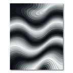 Monochrome Abstract Wavy Gradient Wave Rug