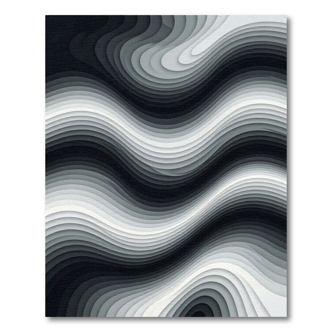 Monochrome Abstract Wavy Gradient Wave Rug