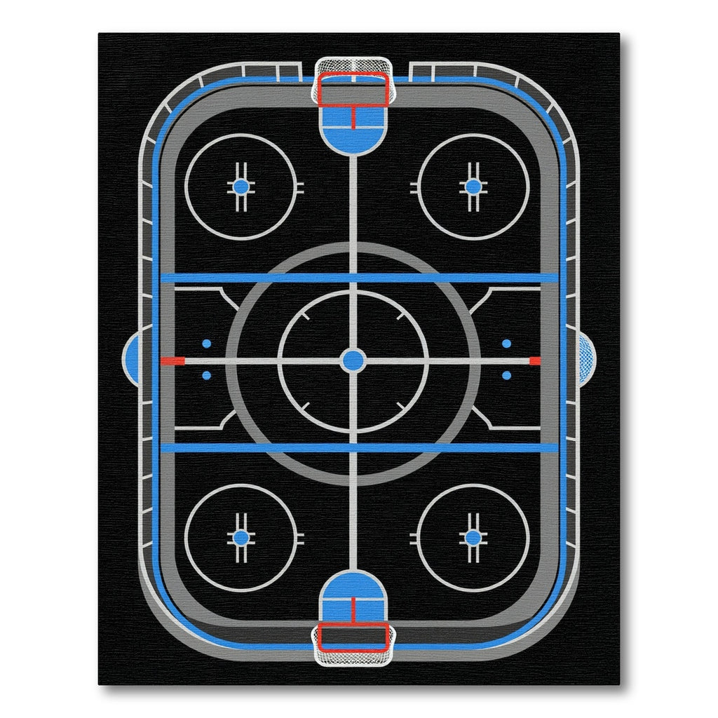 Contemporary Hockey Rink Arena Graphic Rug