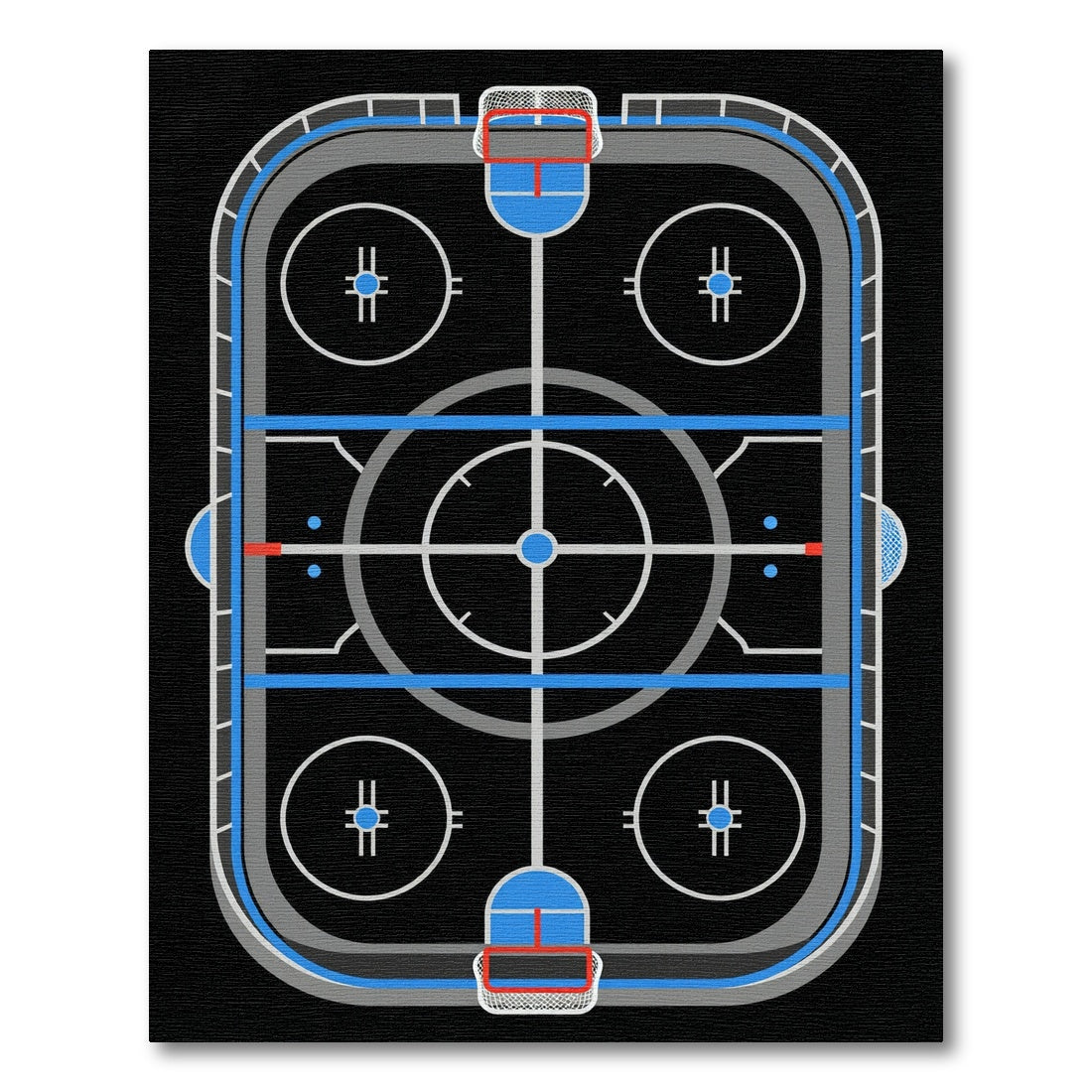 Contemporary Hockey Rink Arena Graphic Rug