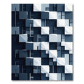 Modern Monochrome Cubic Arctic Gradient Rug