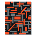 Bold Geometric Orange and Gray Composition Rug
