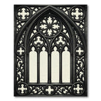 Gothic Arch Charcoal Black Traceries Rug