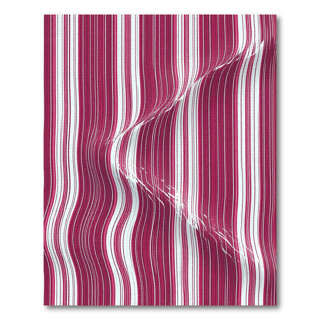 Deep Crimson Vertical Wavy Stripe Rug