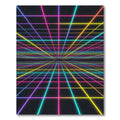 Neon Retrowave Infinite Symmetric Grid Rug