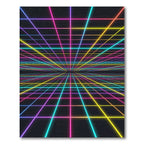 Neon Retrowave Infinite Symmetric Grid Rug