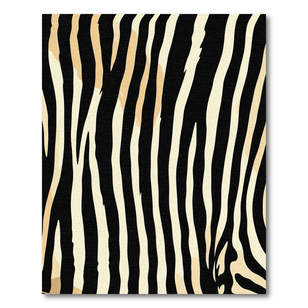 Black Cream Striped Animal PrintRug Rug