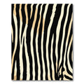 Black Cream Striped Animal PrintRug Rug