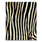 Black Cream Striped Animal PrintRug Rug
