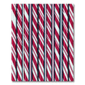 Vivid Red White Jagged Stripe Rug