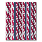 Vivid Red White Jagged Stripe Rug