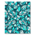 Geometric Turquoise Crystal Prism Facets Rug
