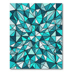 Geometric Turquoise Crystal Prism Facets Rug