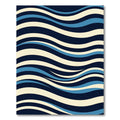 Modern Navy and Blue Wavy Stripe Rug
