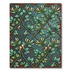 Vintage Honeysuckle Vine Teal Scroll Rug