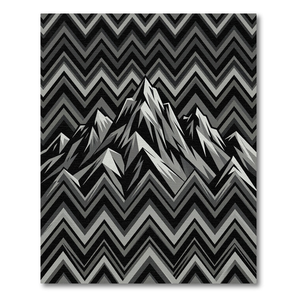 Monochromatic Mountain Zigzag Graphic Rug