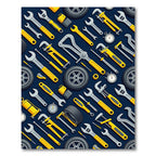 Mechanic Tool Yellow Automotive Gear Art Rug