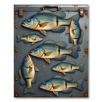 Blue Fish On Industrial Steel Wall Rug