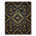 Luxurious Black and Gold Geometric Lattice Rug