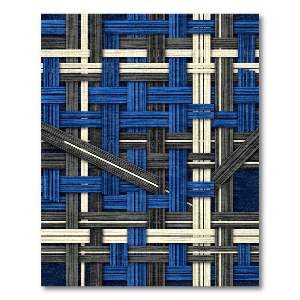Interlocking Blue Gray Cream Texture Rug