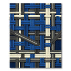 Interlocking Blue Gray Cream Texture Rug