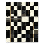 Monochrome Checkered Grid Speckled Area Rug