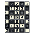 Monochromatic Grid Numerical Typographic Art Rug