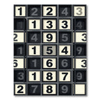 Monochromatic Grid Numerical Typographic Art Rug