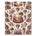 Romantic Pink Roses Garden Scene Rug