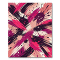 Abstract Magenta Black Ink Splash Rug