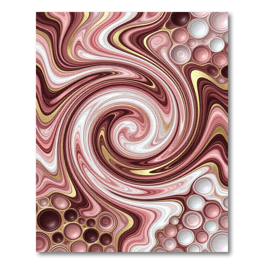Rose Gold Swirl Marble Bubbles Rug