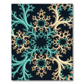 Teal and Cream Fractaled Swirl Art Rug