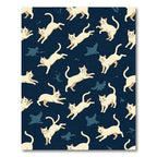 Cream Cats Playful Navy Ensemble Rug
