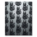 Charcoal Gray Feline Array Rug